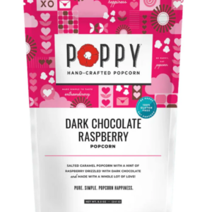 poppy popcorn dark chocolate raspberry